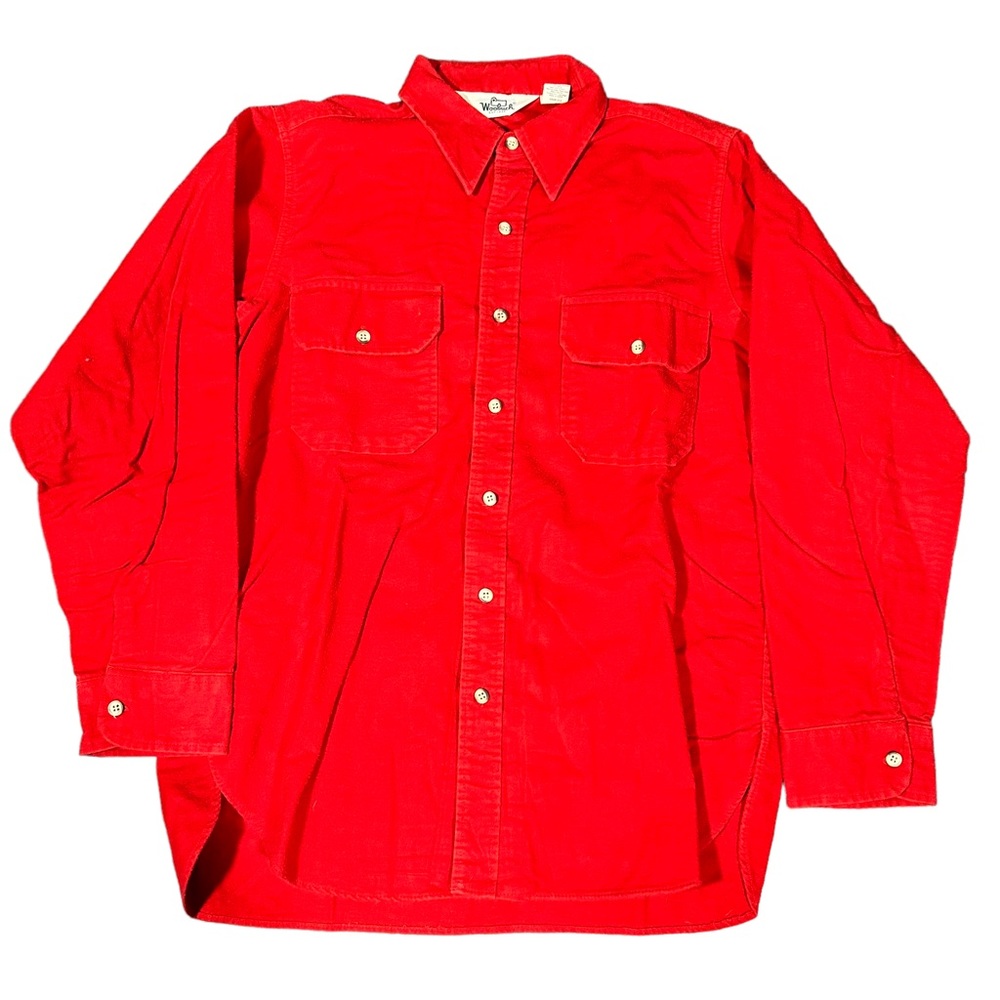 Vintage Woolrich Red Wool Button Up Flannel Shirt Size Large